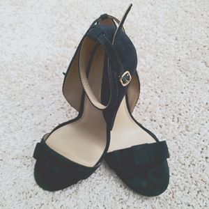 Ann Taylor Black Suede Sandals Size 8